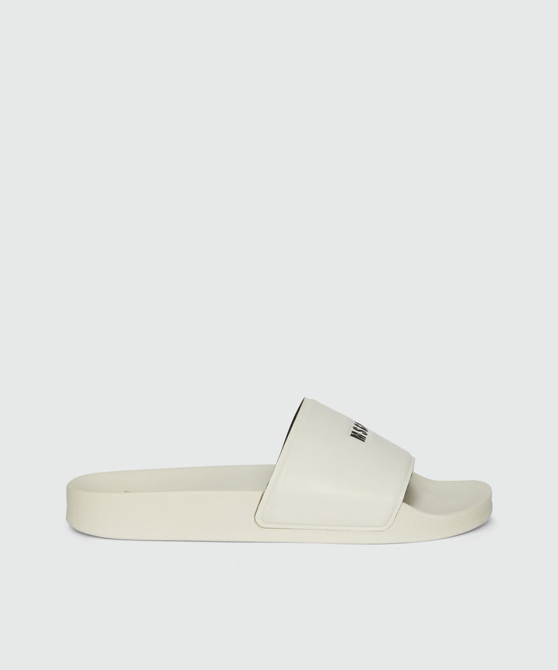 Pool slides con micro logo MSGM BIANCO SPENTO Uomo 