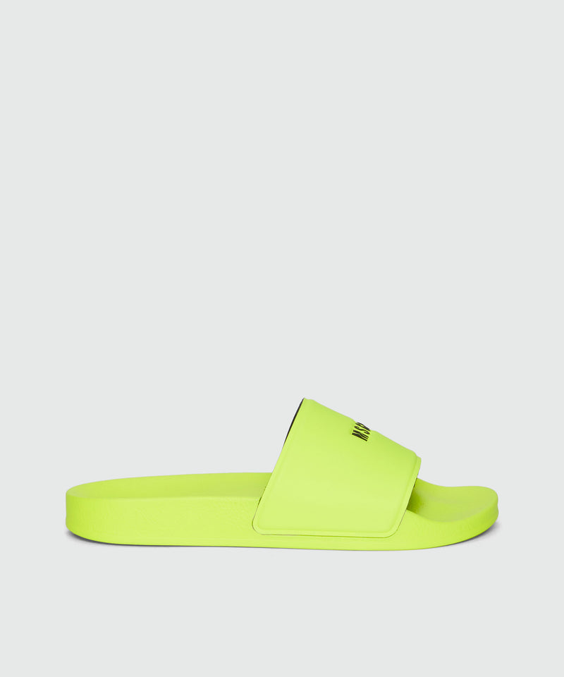 Pool slippers with MSGM micro logo FLUO YELLOW Men 