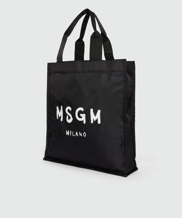 Tote in nylon signature MSGM con logo pennellato