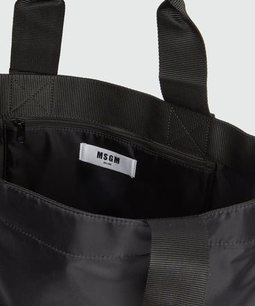 Tote in nylon signature MSGM con logo pennellato