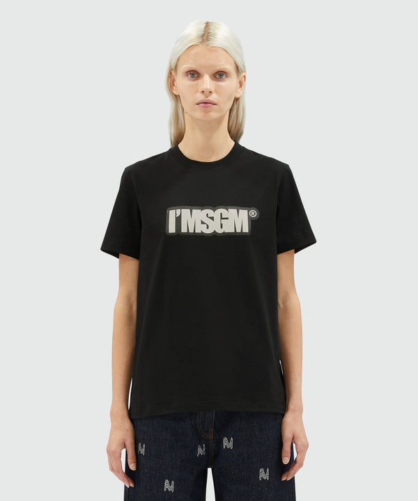 Jersey T-shirt with MSGM logo print