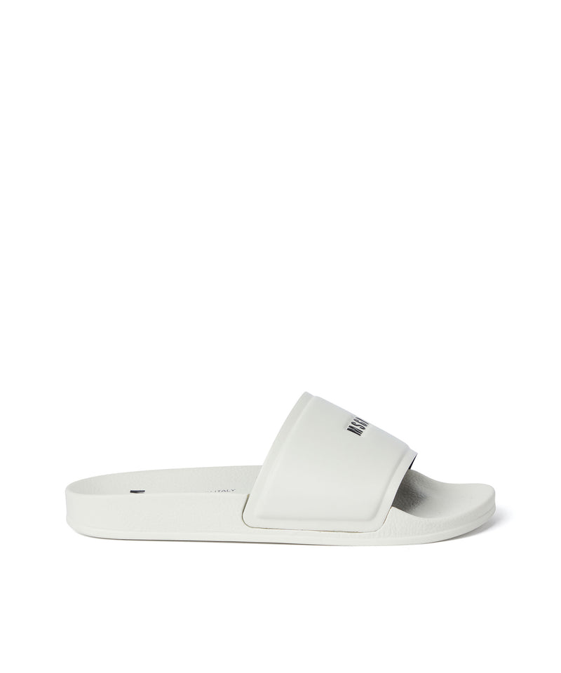 Pool slides con micro logo MSGM BIANCO SPENTO Uomo 