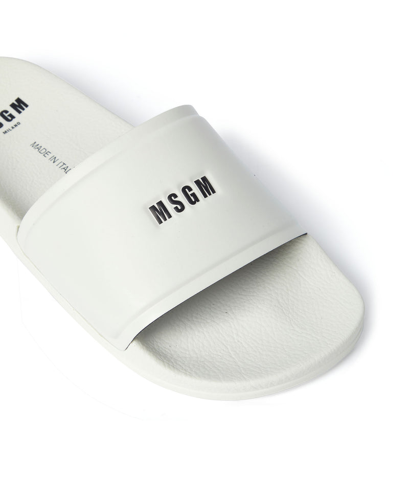 Pool slides con micro logo MSGM BIANCO SPENTO Uomo 