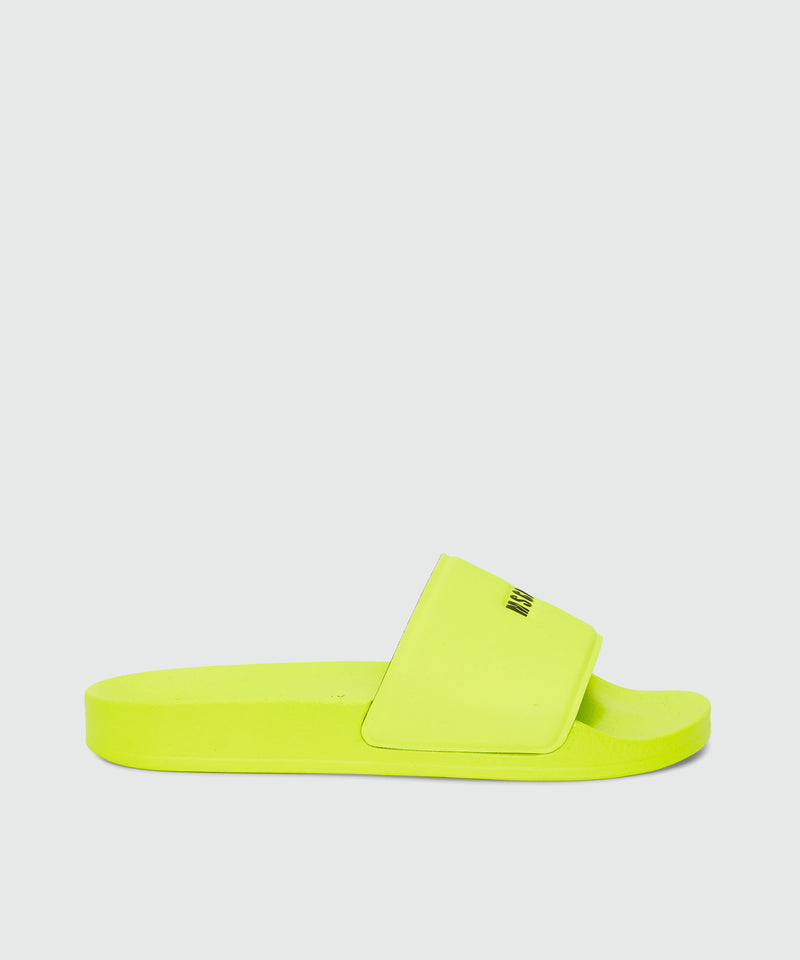 Pool slippers with MSGM micro logo FLUO YELLOW Donna 