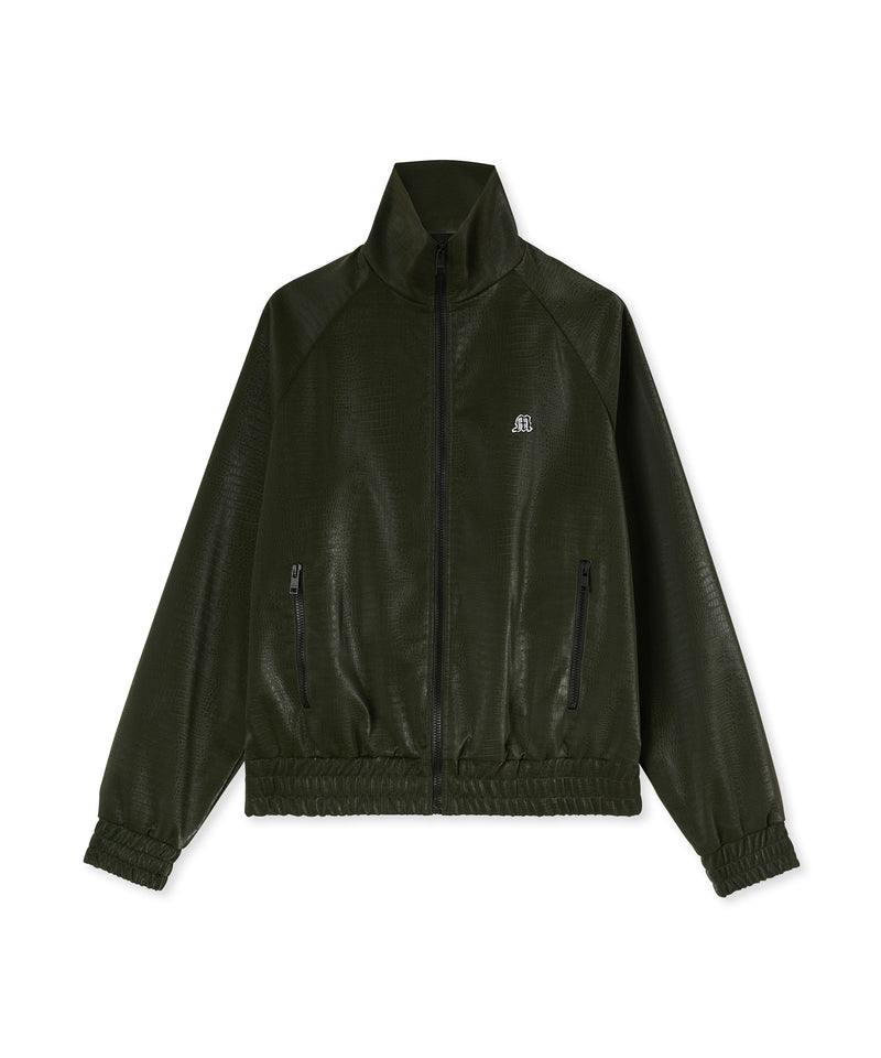 Viscose bomber jacket with "Croco Eco Leather" pattern MILITARY GREEN Men 