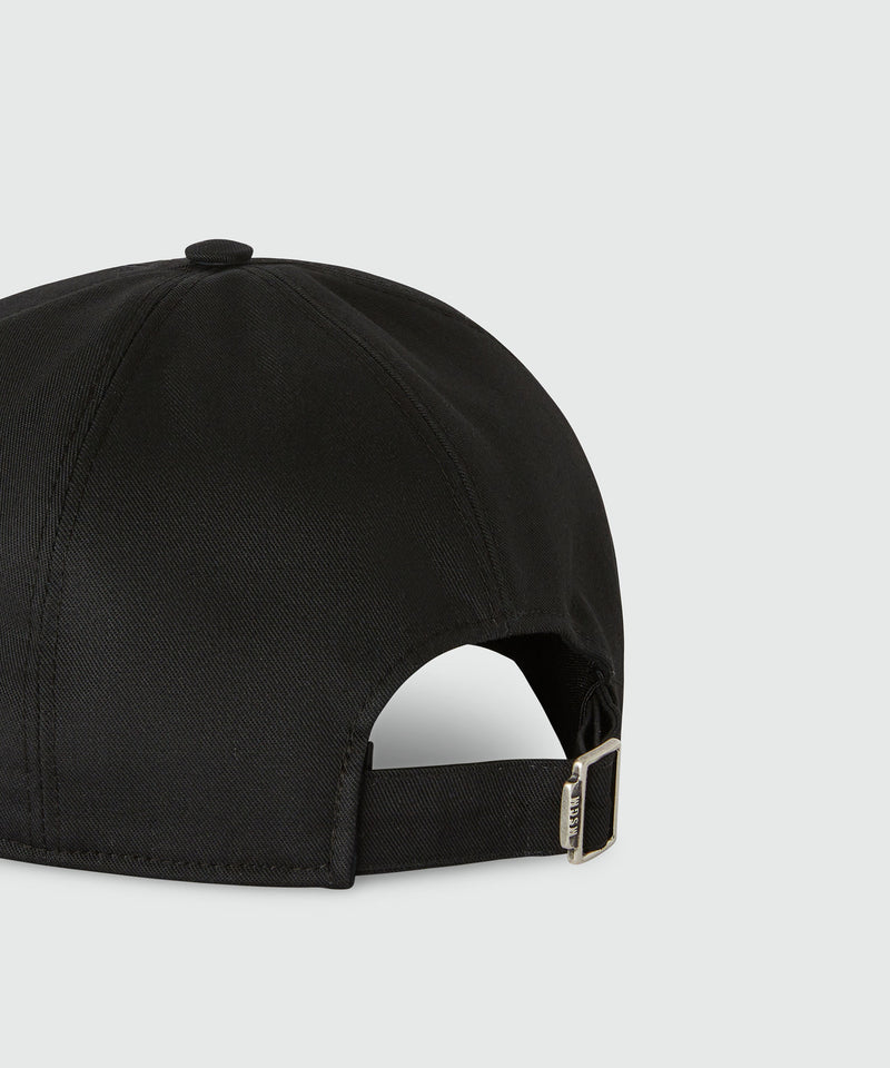 Cotton baseball cap with embroidered micro logo BLACK Uomo 