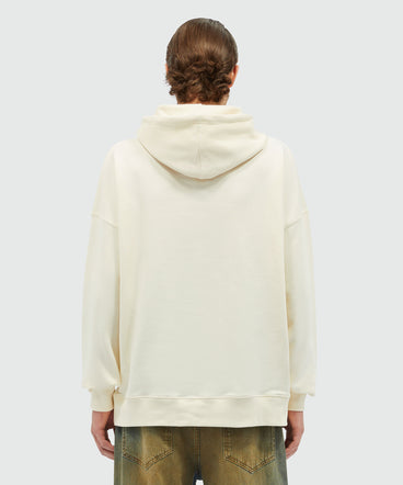 Cotton hooded sweatshirt with MSGM brushstroke logo