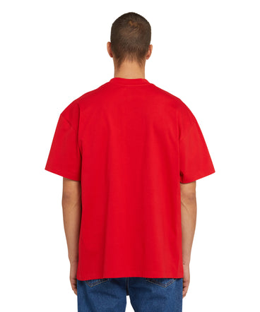 T-shirt girocollo in cotone con nuovo logo MSGM pennellato