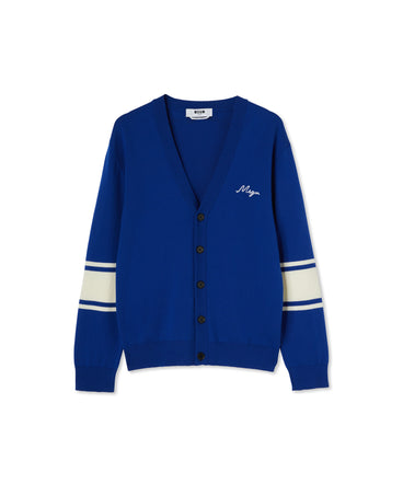 Cardigan v-neck MSGM Heritage Embroidery Merinos