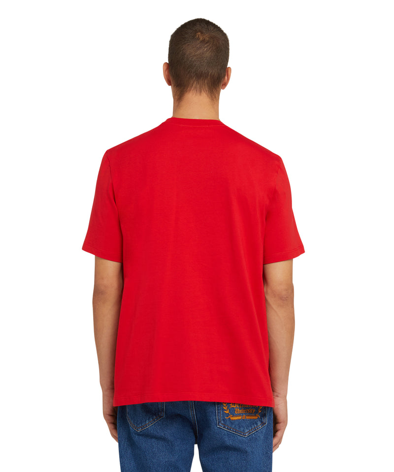 Cotton t-shirt with brushstroke logo RED Men 