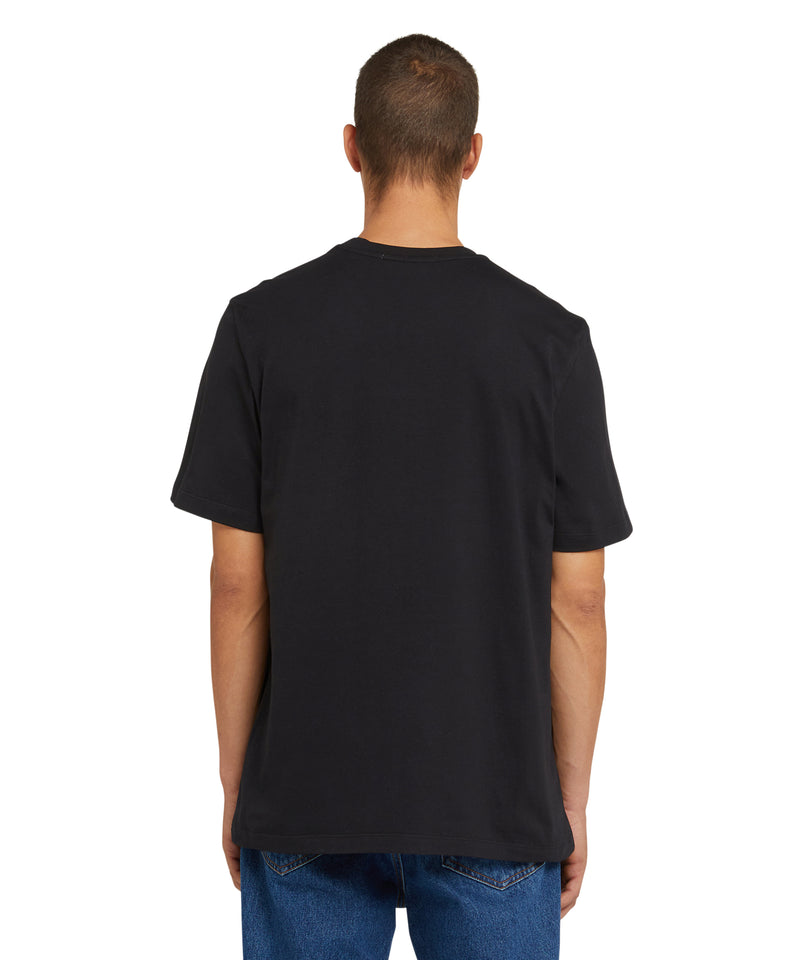 Cotton t-shirt with brushstroke logo BLACK Men 