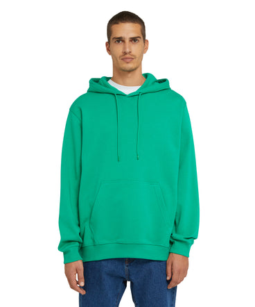 Cotton sweatshirt with a maxi logo on the hood