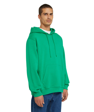 Cotton sweatshirt with a maxi logo on the hood