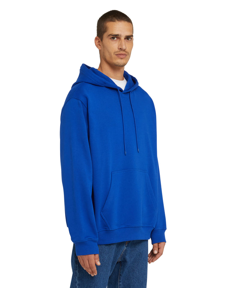 Cotton sweatshirt with a maxi logo on the hood BLUE Men 