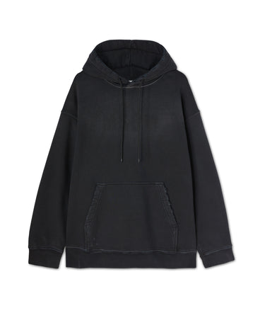 Cotton hooded sweatshirt with MSGM large logo print