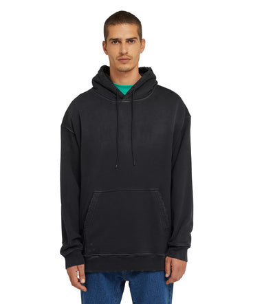 Cotton hooded sweatshirt with MSGM large logo print