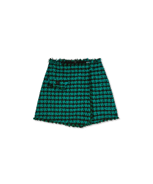 Skort with "Lurex BouclÃ¨ Tweed" motif