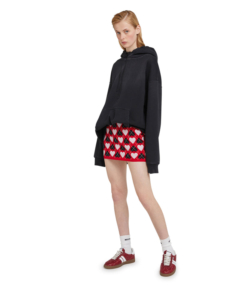 Viscose skirt with "Active Hearts" motif RED Women 