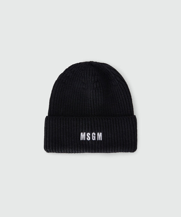 Black blended-wool watch cap with Impact logo