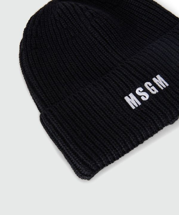 Black blended-wool watch cap with Impact logo