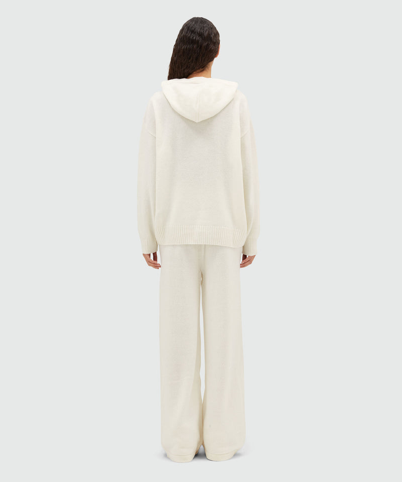 "Cable color-block Cashmere blend" crewneck sweater WHITE Women 