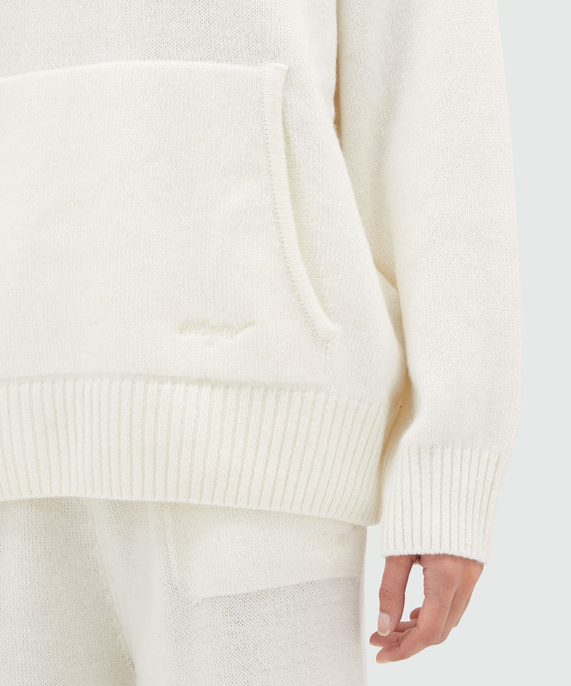 "Cable color-block Cashmere blend" crewneck sweater WHITE Women 