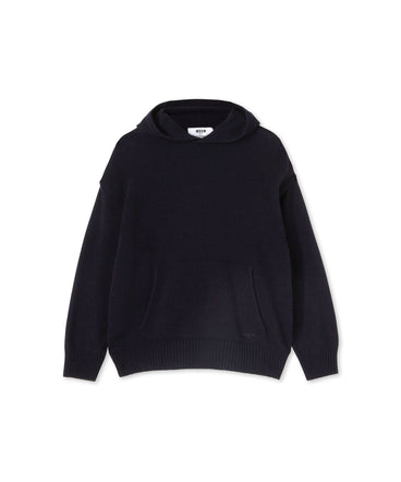 "MSGM Signature Cashemre blend" hooded sweatshirt