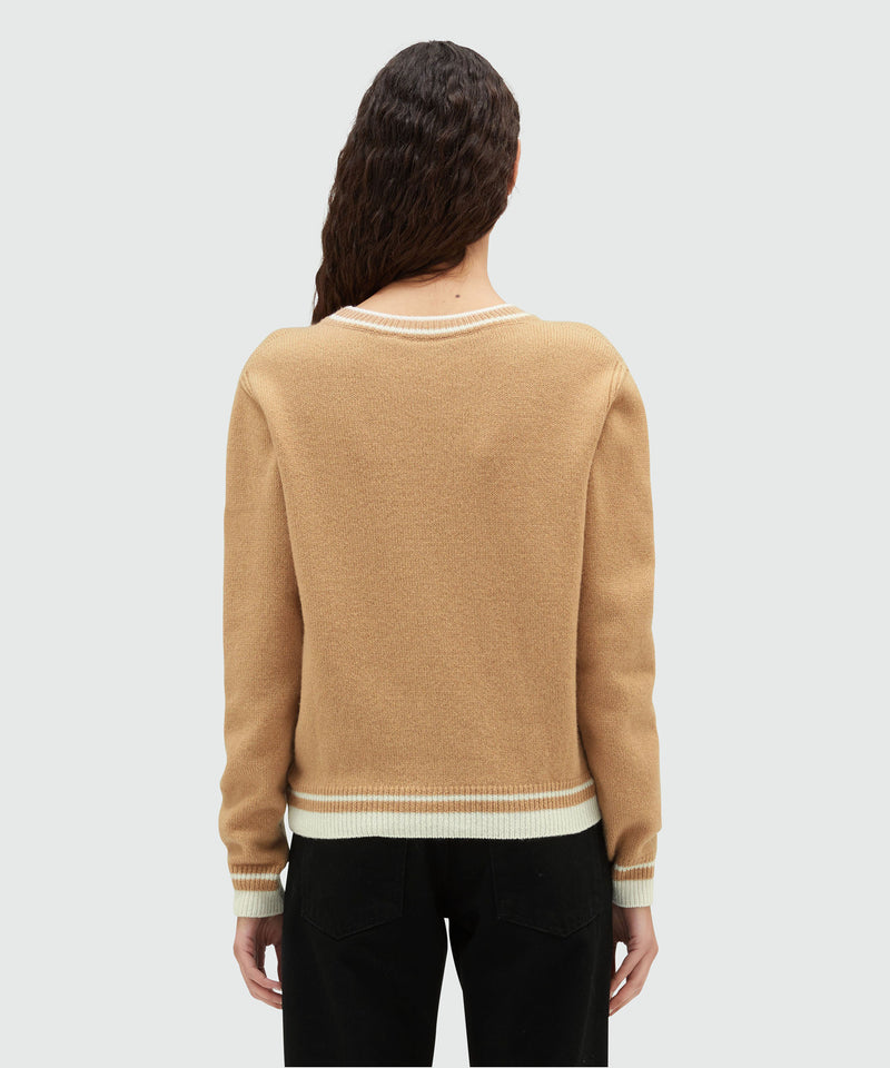 Maglia "MSGM Signature Cachemire blend" BEIGE Donna 