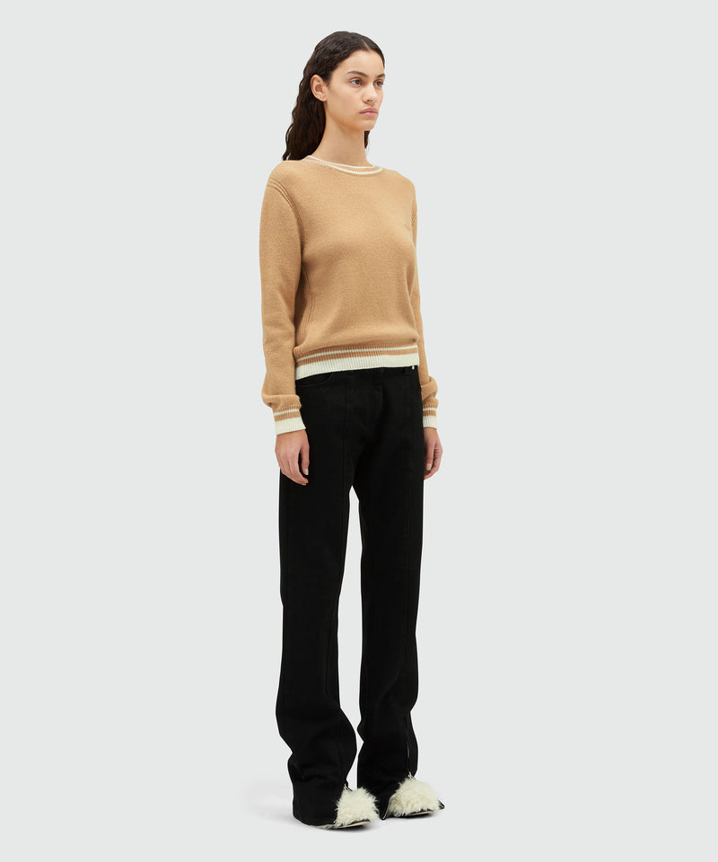 "MSGM Signature Cashemre blend" sweater BEIGE Women 