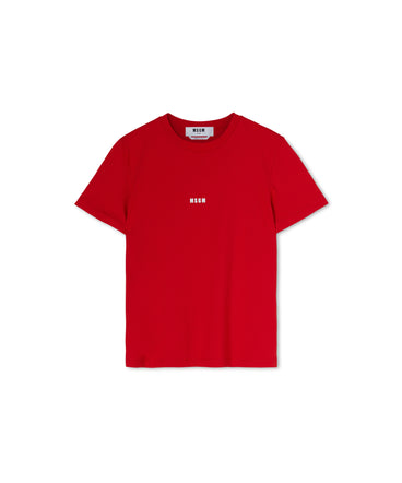 Cotton crewneck t-shirt with mini MSGM logo