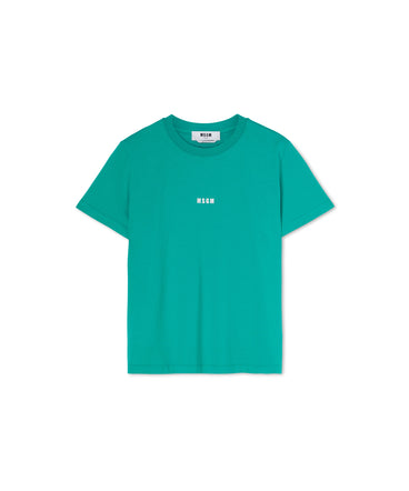 Cotton crewneck t-shirt with mini MSGM logo