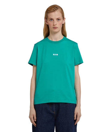 Cotton crewneck t-shirt with mini MSGM logo