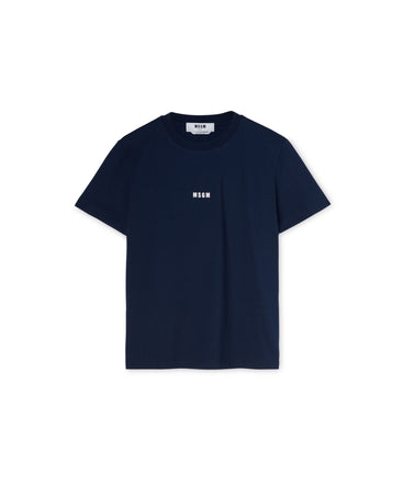 Cotton crewneck t-shirt with mini MSGM logo