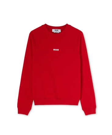 Cotton crewneck t-shirt with mini MSGM logo