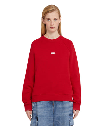 Cotton crewneck t-shirt with mini MSGM logo