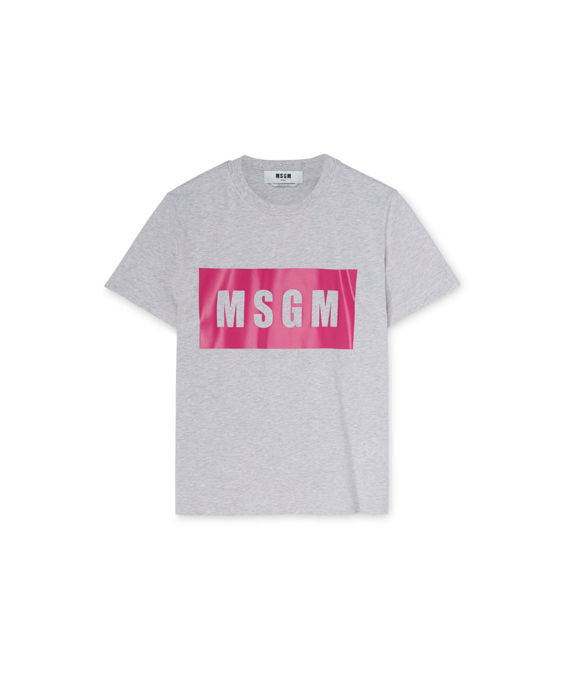 Crew neck T-shirt with MSGM box logo