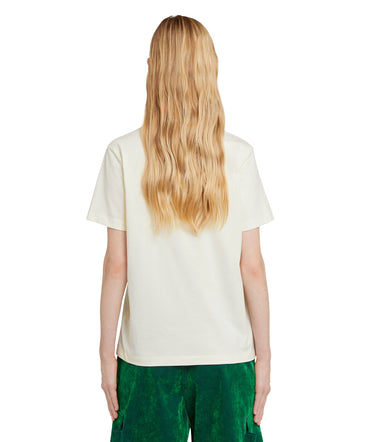 T-shirt girocollo in cotone con micro logo MSGM