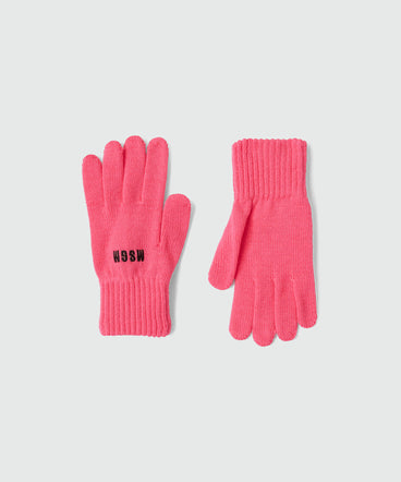 Fuchsia blended-wool gloves with Impact logo