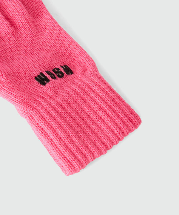 Fuschia blended-wool gloves with Impact logo