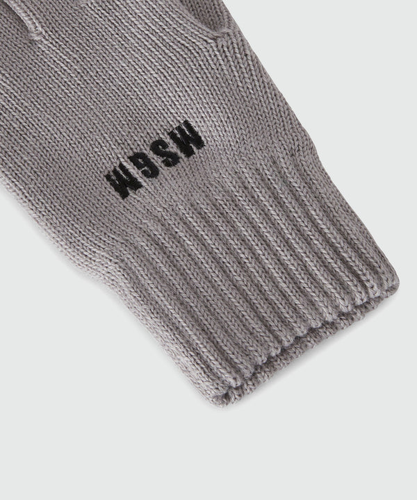 Grey blended-wool gloves with Impact logo