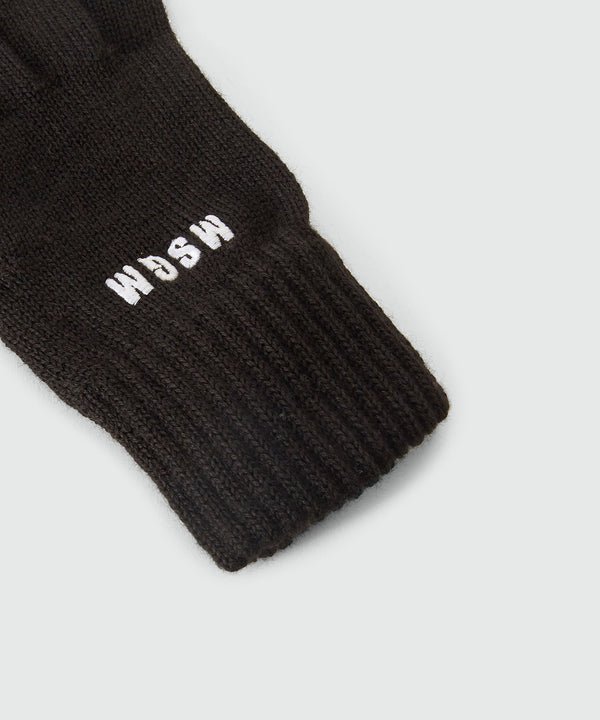 Black blended-wool gloves with Impact logo