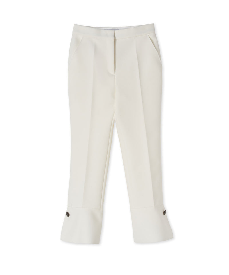 Pantaloni con lavorazione "Double Crepe Cady" BIANCO Donna 