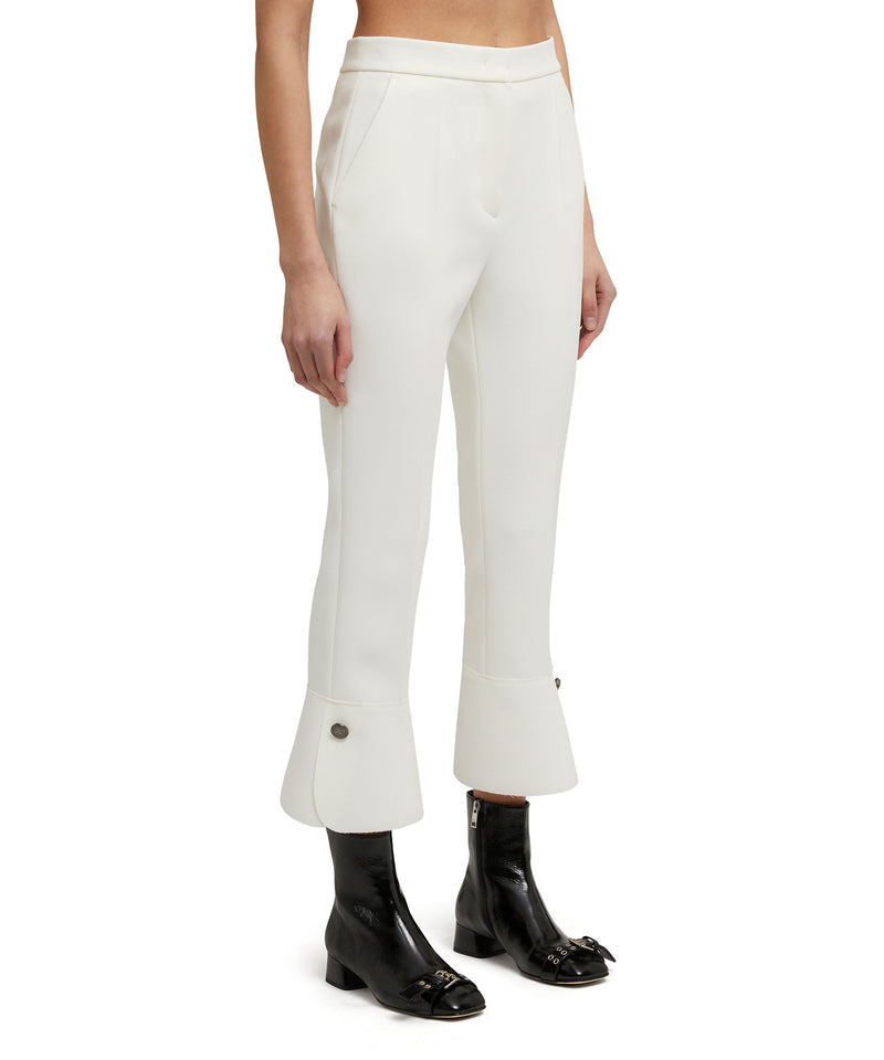 Pantaloni con lavorazione "Double Crepe Cady" BIANCO Donna 