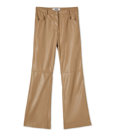 Pantalone a gamba dritta in tessuto "Soft Eco Leather"