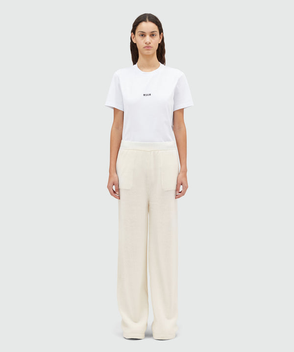 Pantaloni a vita alta "MSGM Signature Cachemire blend"