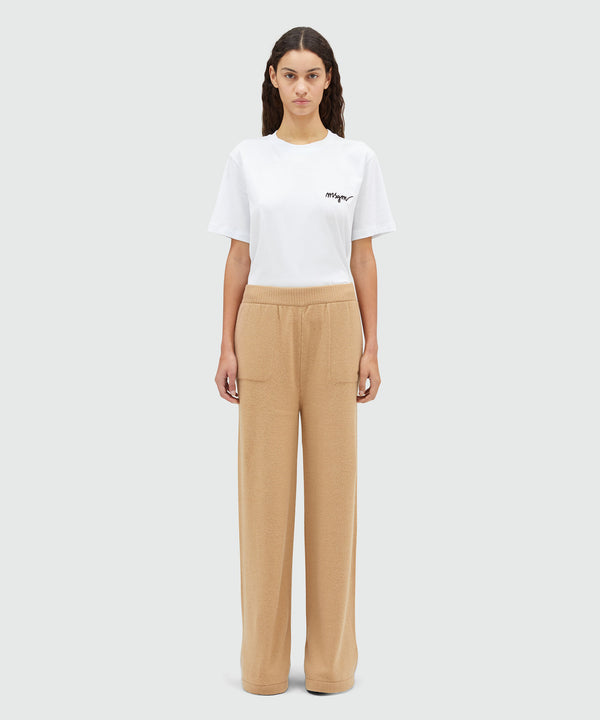 High-waisted trousers "MSGM Signature Cashmere blend"