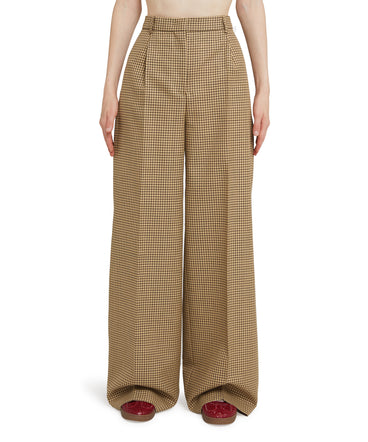 Wool trousers with  "Microcheck Wool" motif