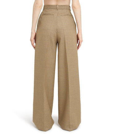 Wool trousers with  "Microcheck Wool" motif