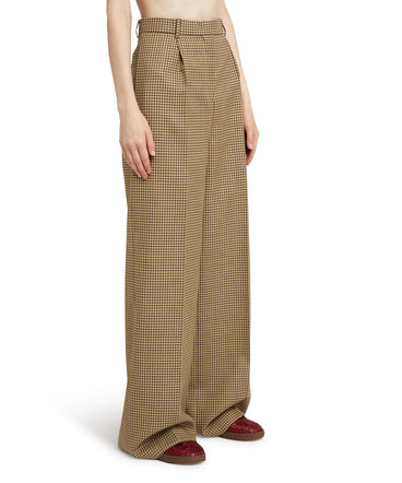 Wool trousers with  "Microcheck Wool" motif