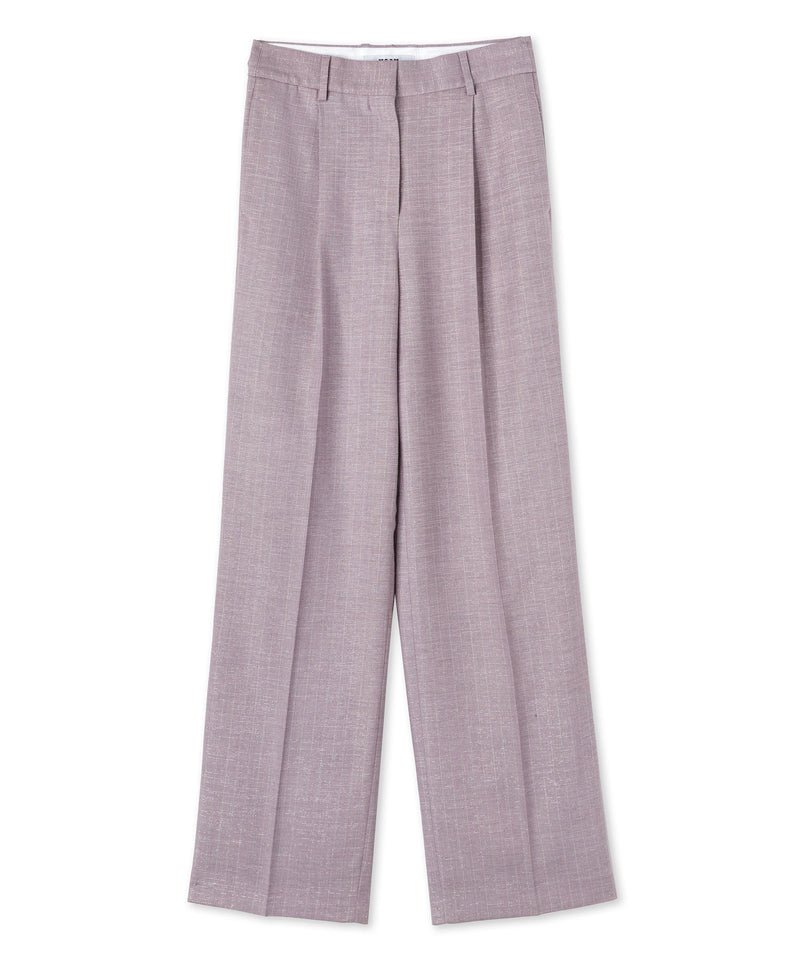 Trousers with  "Shiny Pinstriped Wool" workmanship LILLAC Women 